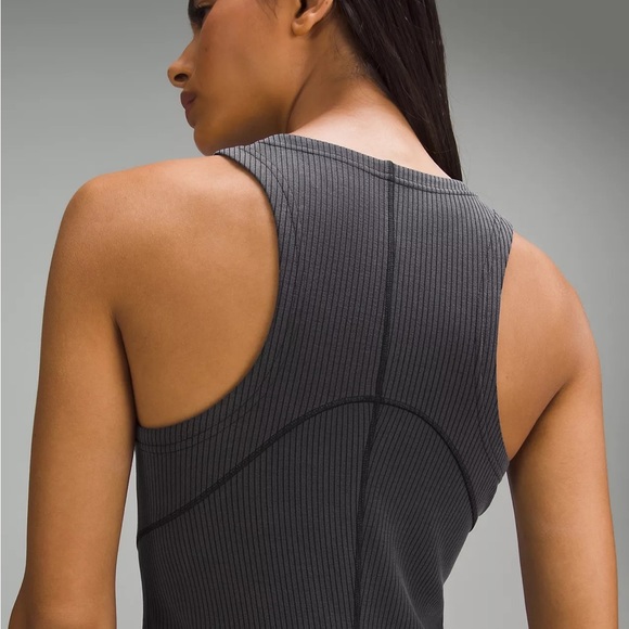 Lululemon athletica Ribbed Softstreme Slim-Fit Tank Dress color black - Picture 3 of 7